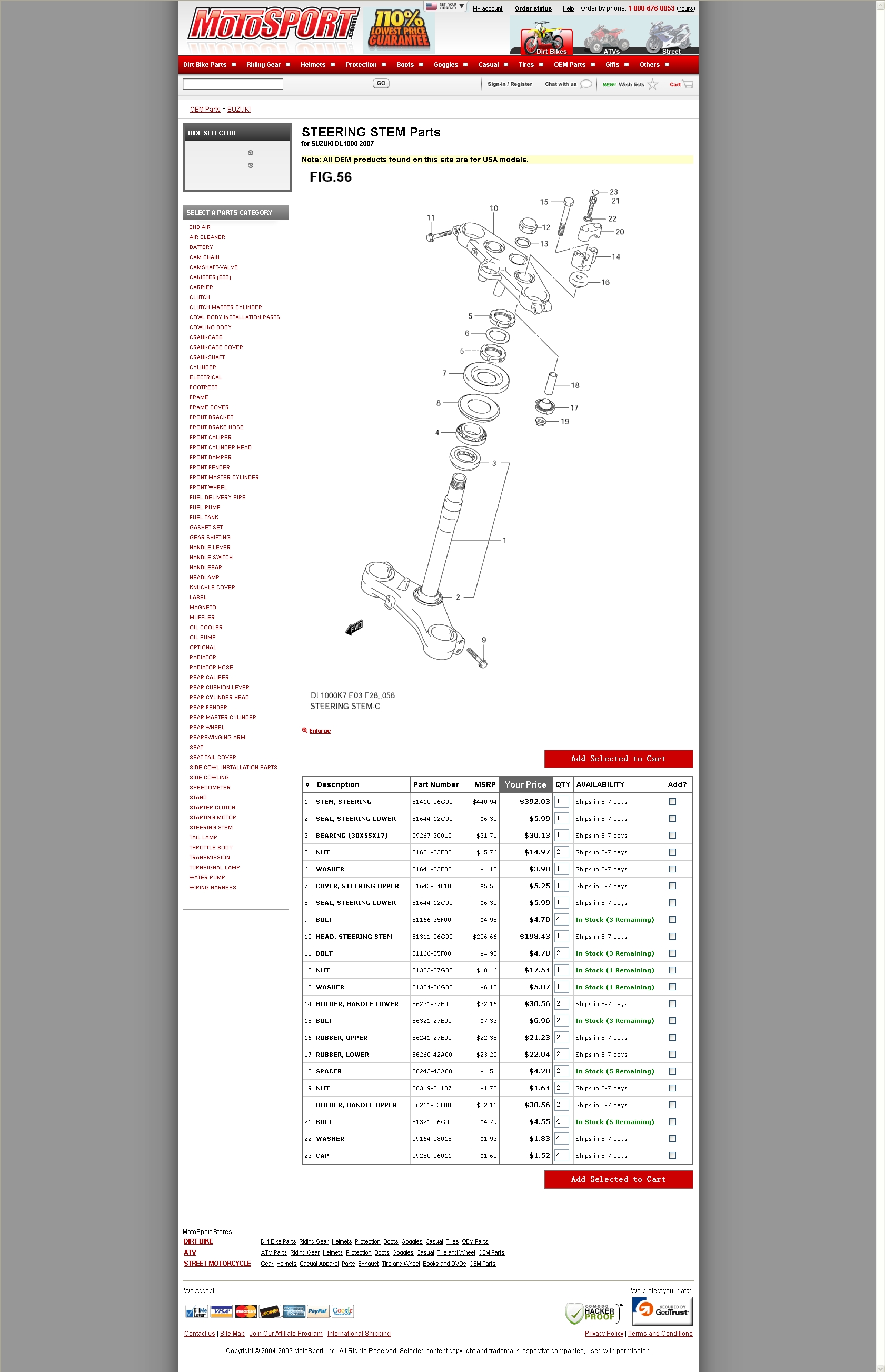 STEERING STEM Parts for SUZUKI DL1000 2007 上下三星组件.jpg